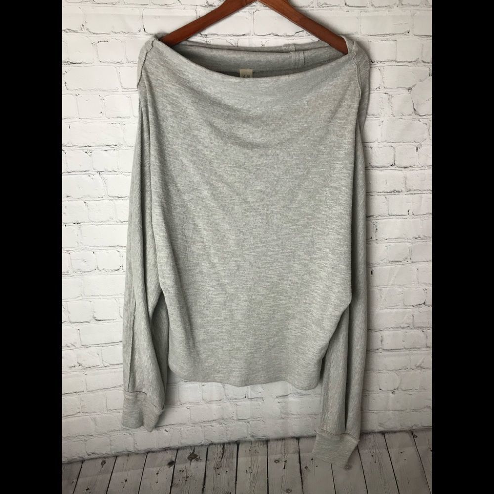 We the Free-Free People Skyline Thermal Off Shoulder Oversized Top M